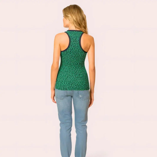 Wild Vibes Green Leopard Print Tank Top