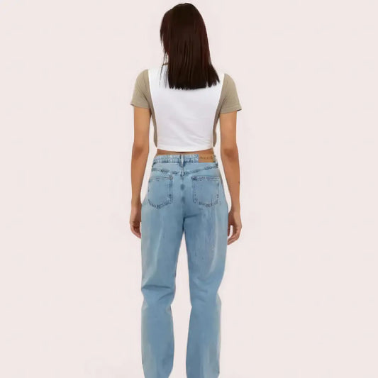 Women’s ’Campus’ Polo Crop Top – Casual Varsity Style Tee