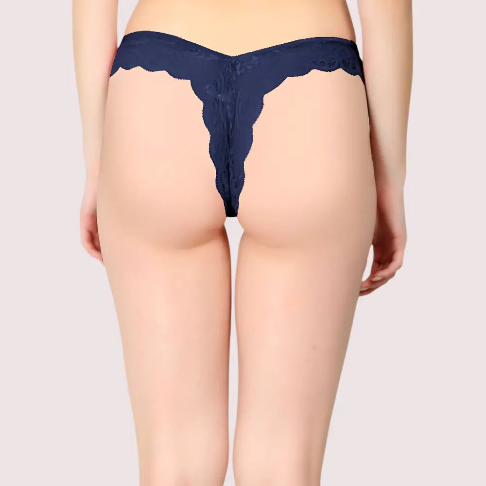 Blue Lace Design Women's Thongs ( Pack of 1 ) Snazzyway