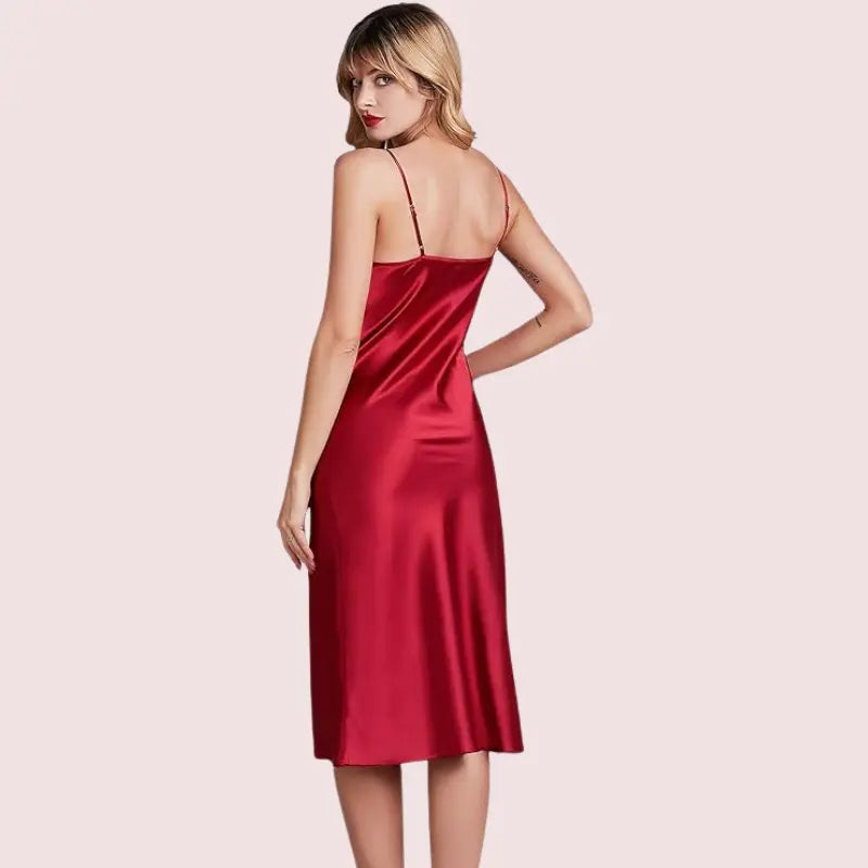 Elegant Cowl Neck Silk Nightgown for Comfort Snazzyway