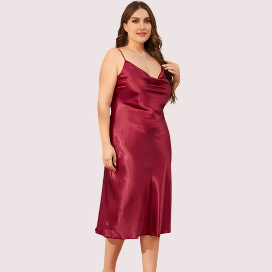 Plus Size Classic Satin Sleepwear (4XL–5XL) Snazzyway