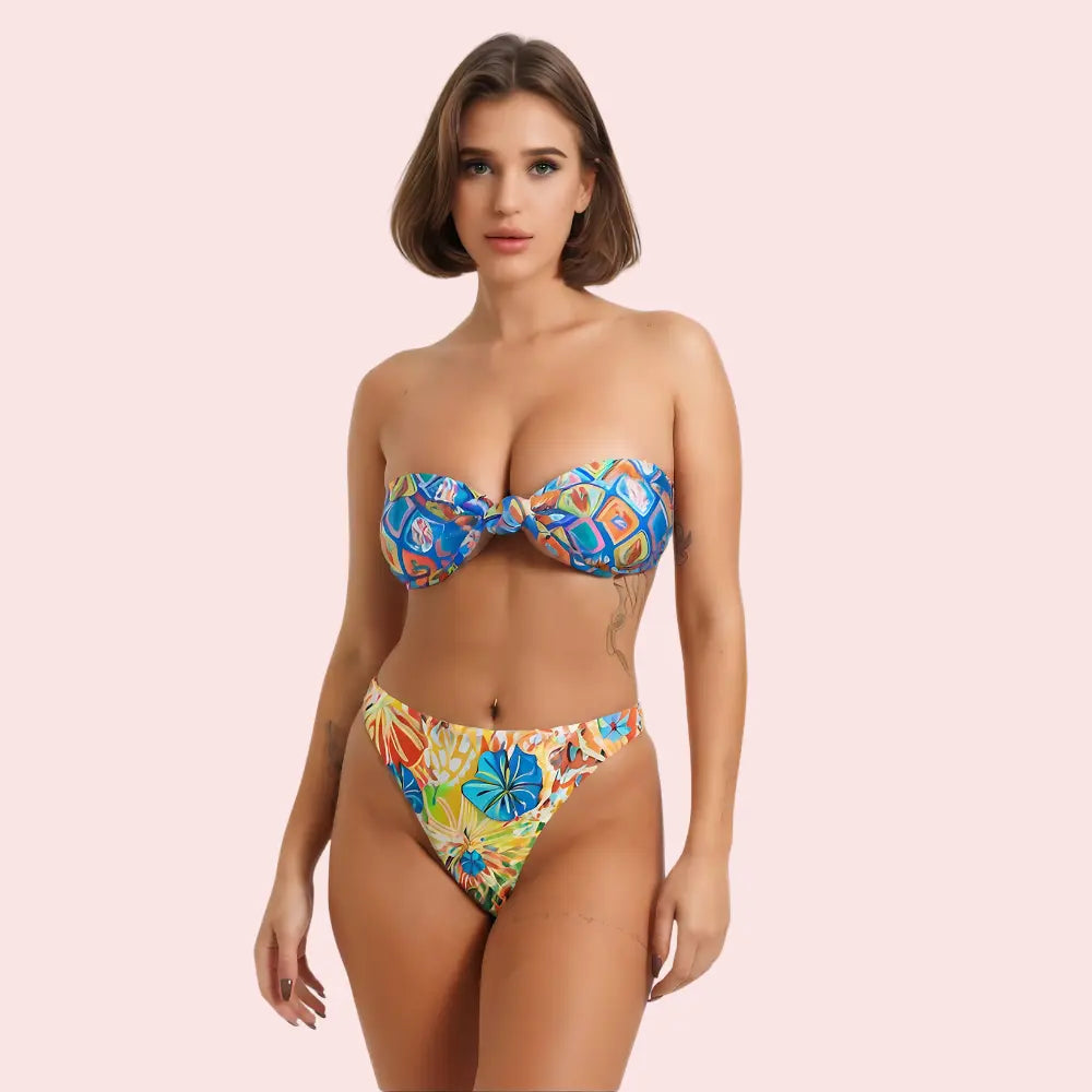 Tropical Bloom High-Cut Bikini Bottom (Bottom Only) Snazzyway