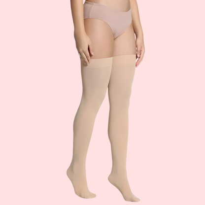 Classic Duo Thigh-High Stockings (Black + Nude) – Pack of 2