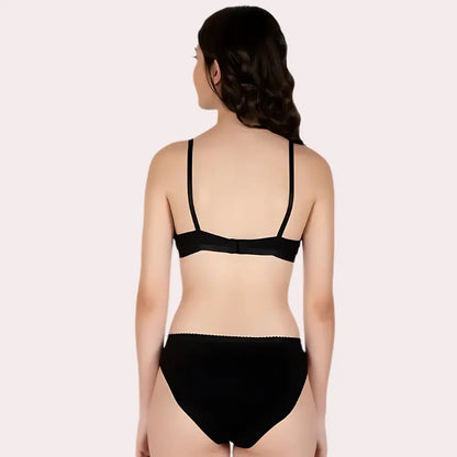 French Daina Essential Black: 2 Bras and 2 Panties Combo Set Snazzyway