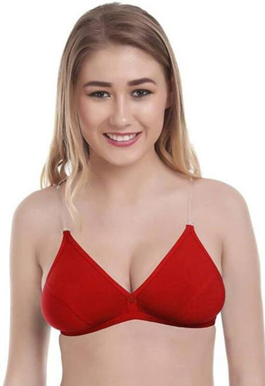 ’2 Pack’ Clear Straps red hosiery bras