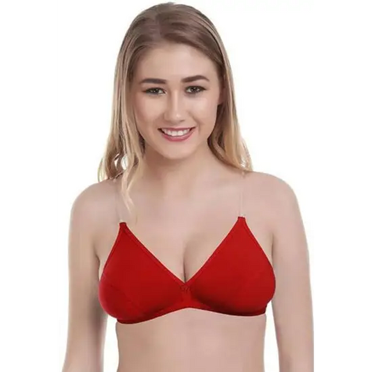 ’2 Pack’ Clear Straps red hosiery bras