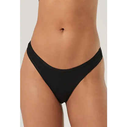 3 Pack organic cotton black thong panties