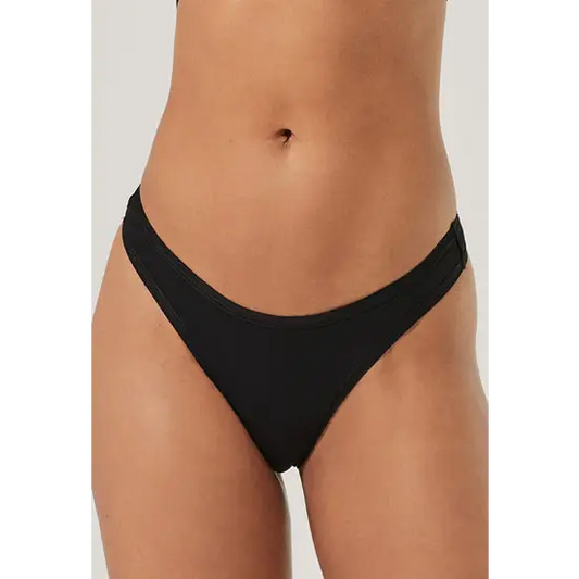 3 Pack organic cotton black thong panties