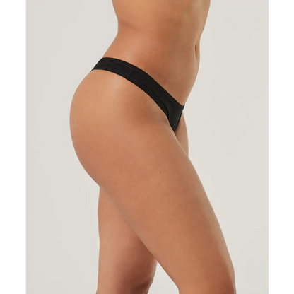 3 Pack organic cotton black thong panties