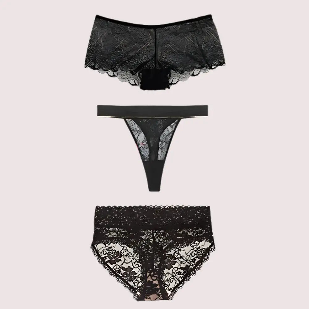 3 Pack Sensual Luxury Lace Panties