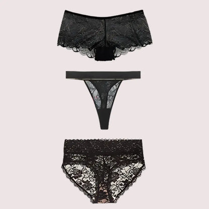 3 Pack Sensual Luxury Lace Panties