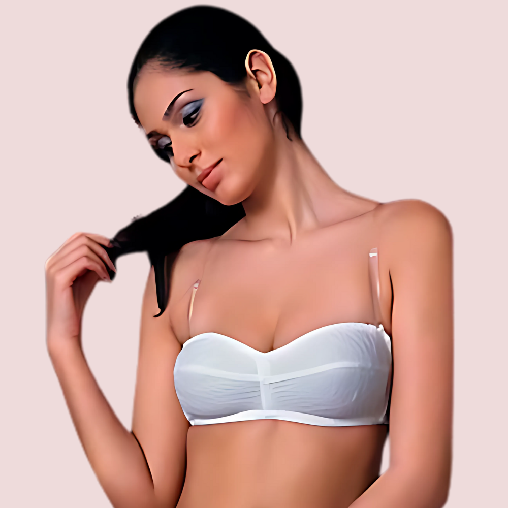 "White" Transparent Strap Bra Snazzyway