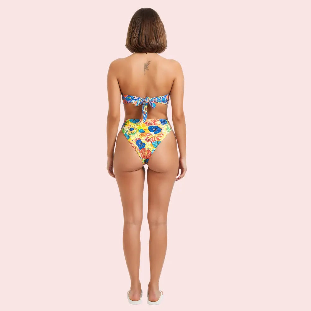 Tropical Bloom High-Cut Bikini Bottom (Bottom Only) Snazzyway
