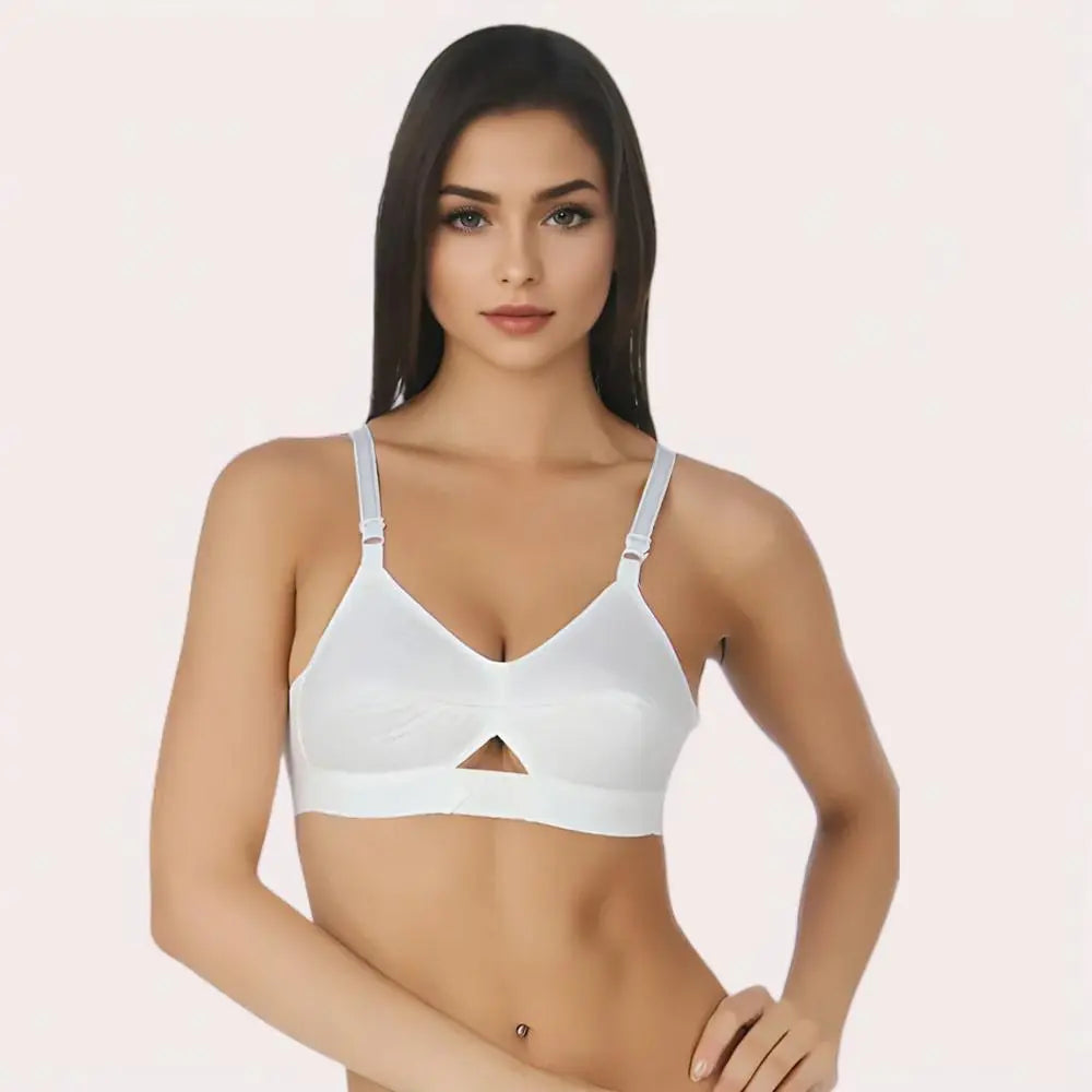 Amou White Cotton Bra 2-Pack – Soft, Breathable & Wireless Comfort Snazzyway