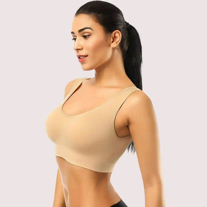 Beige Women's Ultimate Sports Bra for Yoga & Gym Snazzyway