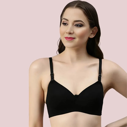 Passion Plunge – Black Seamless Padded Bra Snazzyway