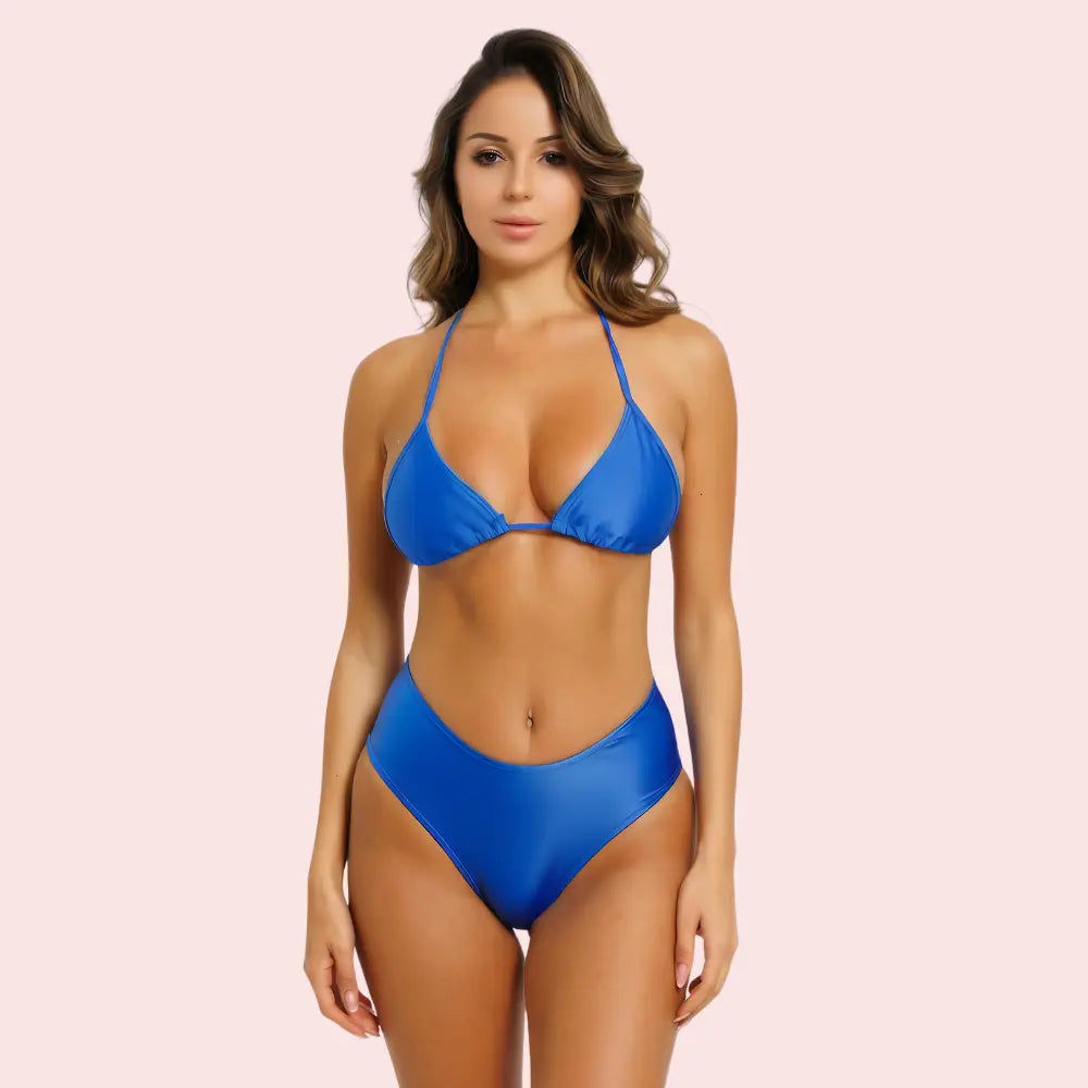 Classic Royal Blue High-Cut Bikini Bottom (Bottom Only) Snazzyway