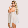 Douce Passion White Lace Trim Babydoll - Boldlior