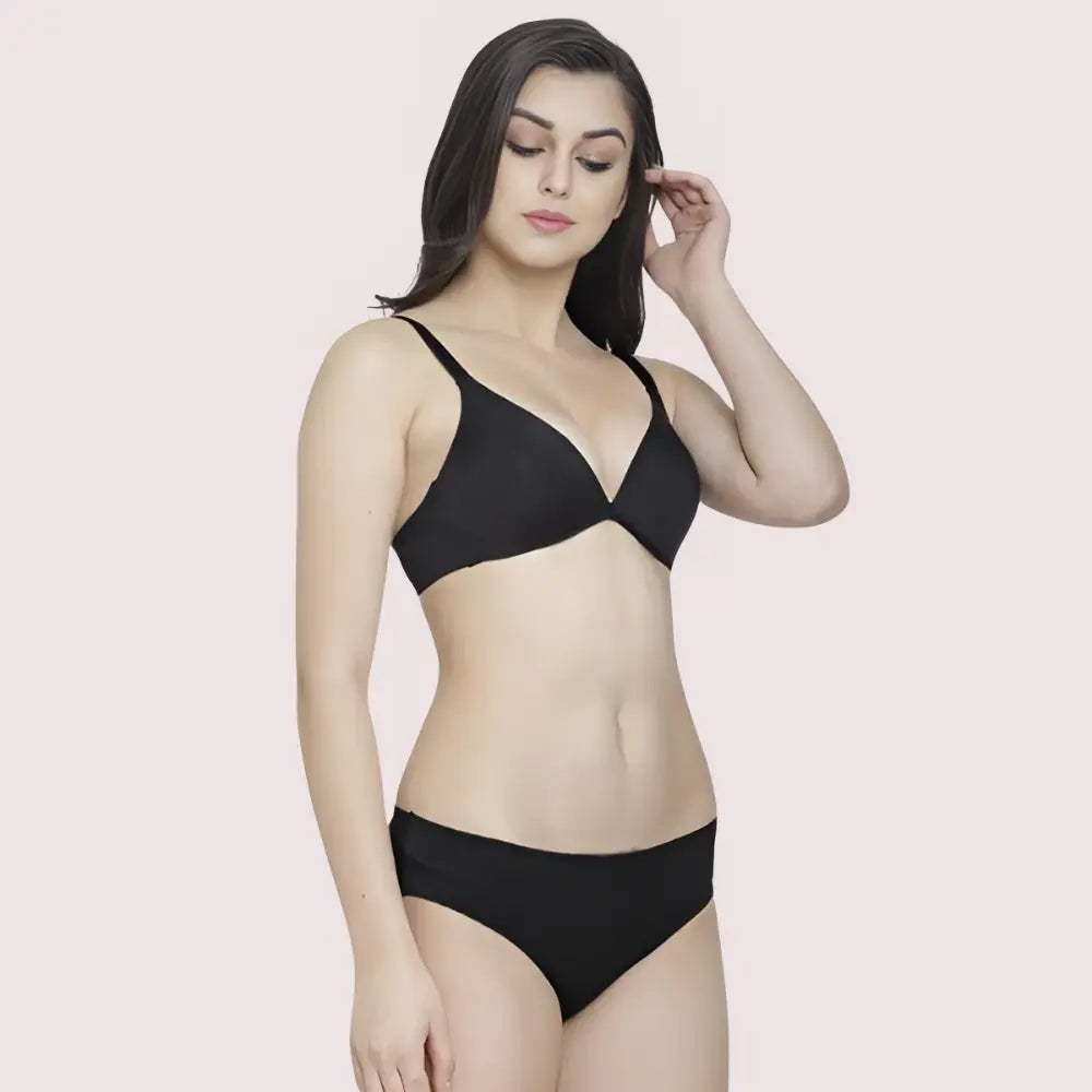 Non-Padded Plunge Bra Panty Set (2 pack) Snazzyway