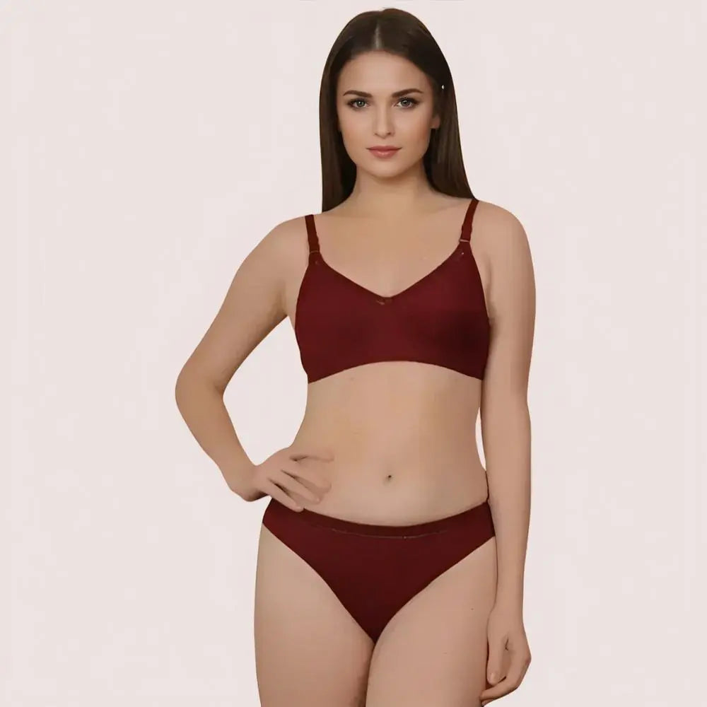 EasyBreeze Cotton Bra & Panty Set Snazzyway