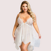 Douce Passion White Lace Trim Babydoll - Boldlior