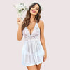 Bridal White Lace &amp; Sheer Babydoll Nightwear - Boldlior