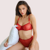 Sensual Red Bra &amp; Thong Set - Fully See - Through Design - Boldlior