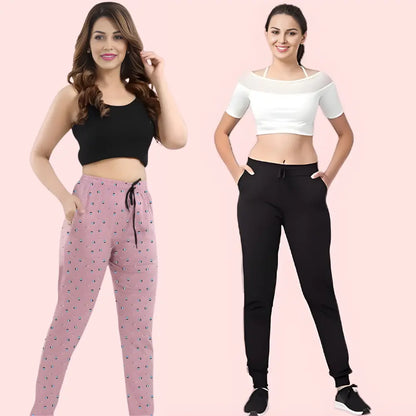 Lober Women’s Winter Cotton Jogger Pants – Pack of 2 Snazzyway