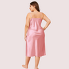 Solid Satin Slip Dress for 4XL 5XL Women - Boldlior
