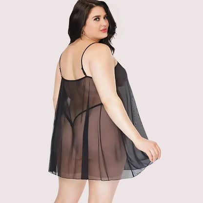 Lunar Desire Plus Size See-Through Nightdress Snazzyway