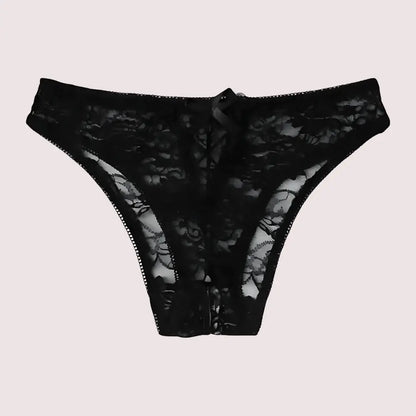 2 Pack Sexy Floral Lace Crotchless panty Snazzyway