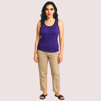 Electric Violet Leopard Print Tank Top