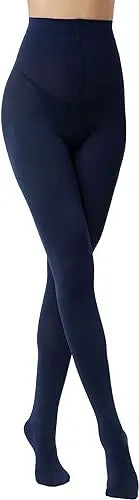 Women's Navy Blue Opaque Tights Snazzyway