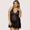 Plus Size Sheer See - Through Babydoll Night Dress - Boldlior