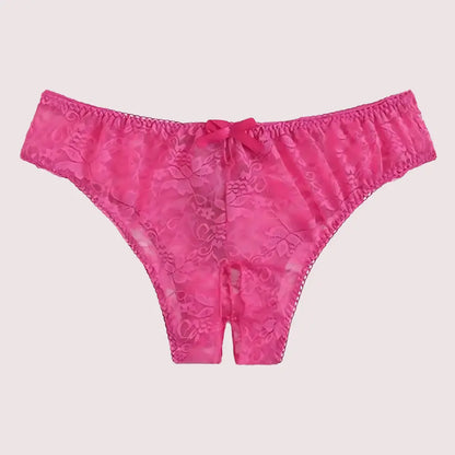 2 Pack Sexy Floral Lace Crotchless panty Snazzyway