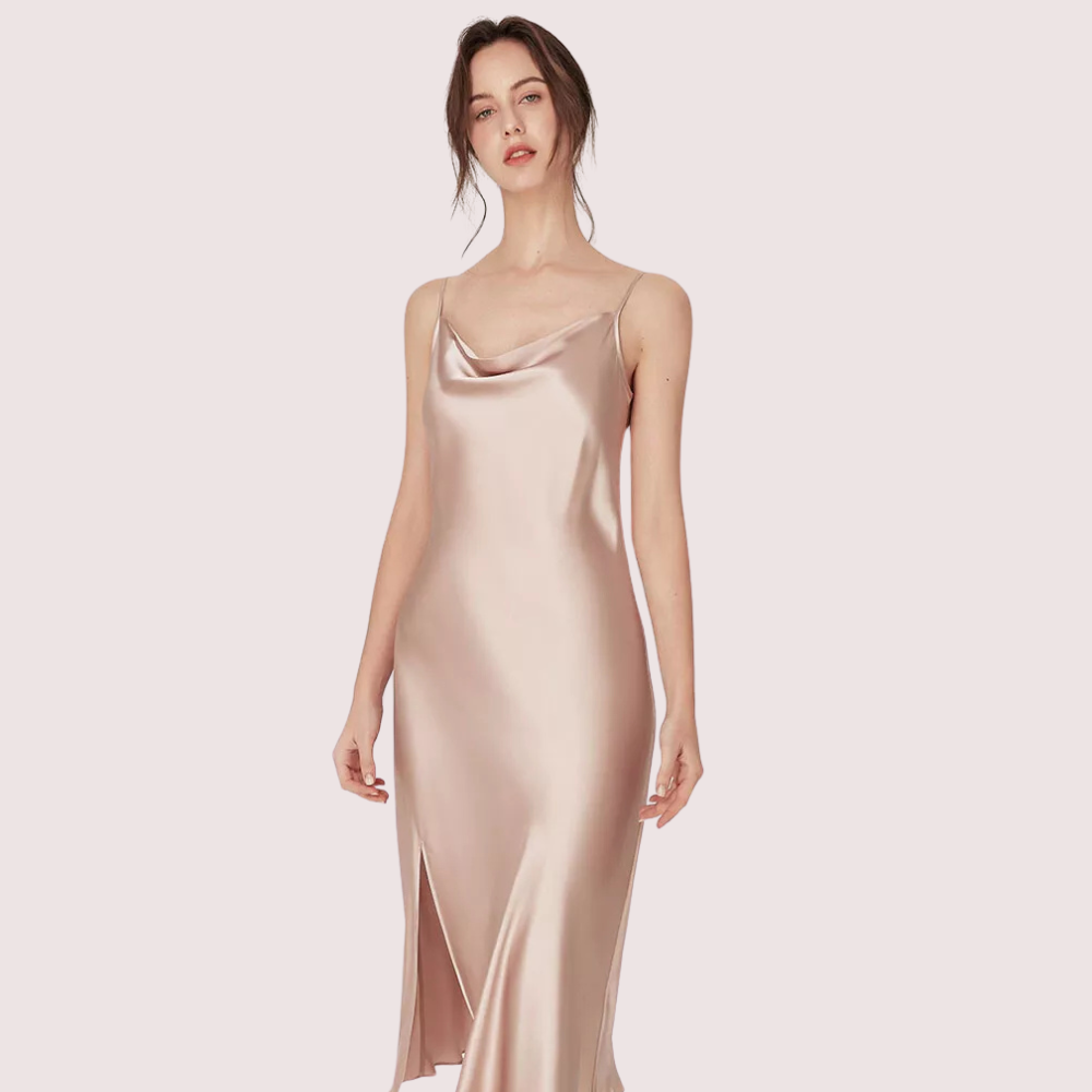 Luxurious Women's Silk Satin Sleepwear Nightdress - Boldlior