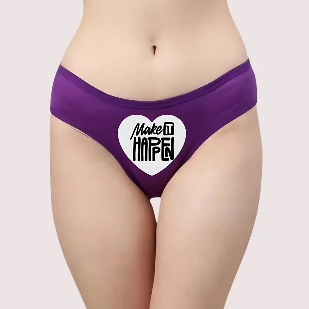 Heart-themed 'Make it Happen' Custom Panty Snazzyway