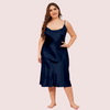 4XL 5XL Plus Size Satin Cowl Neck Dress - Boldlior