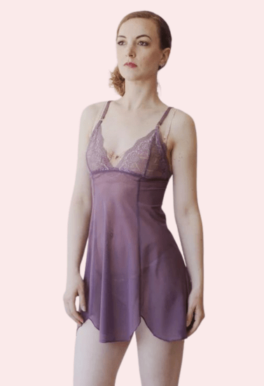 Sheer Mesh Nightgown Slip for Plus Size Women - Boldlior