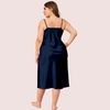 4XL 5XL Plus Size Satin Cowl Neck Dress - Boldlior