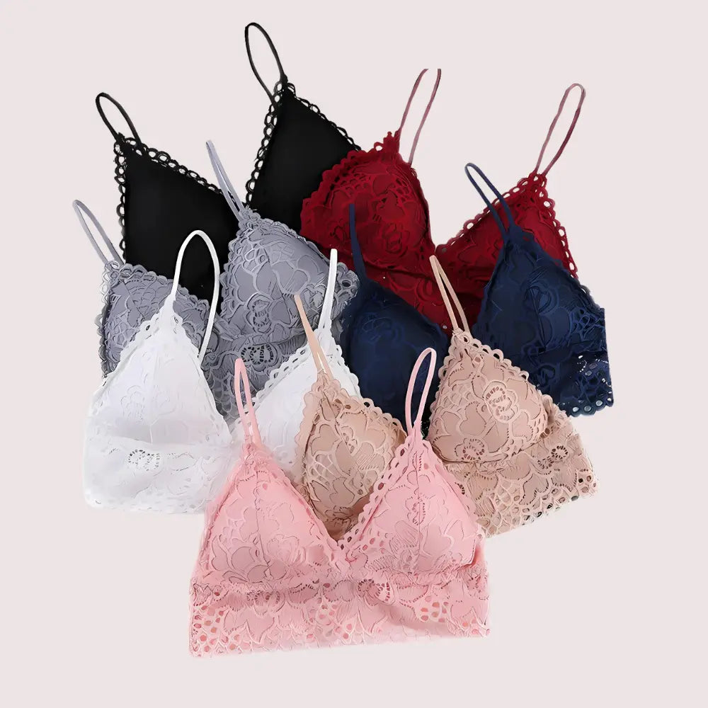 2 pack french fashion padded lace bralette Snazzyway