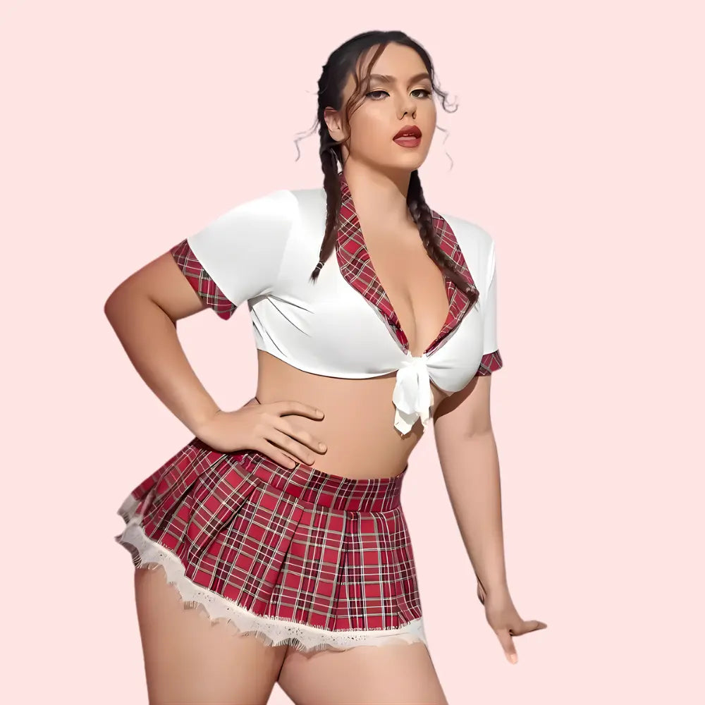 French Daina Schoolgirl Sweetheart Roleplay Costume with Luxury Panty Gift Snazzyway