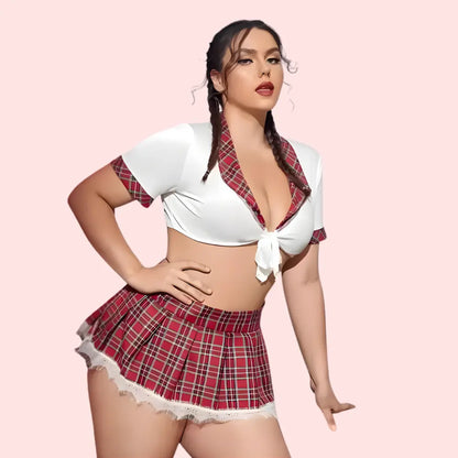 French Daina Schoolgirl Sweetheart Roleplay Costume with Luxury Panty Gift Snazzyway