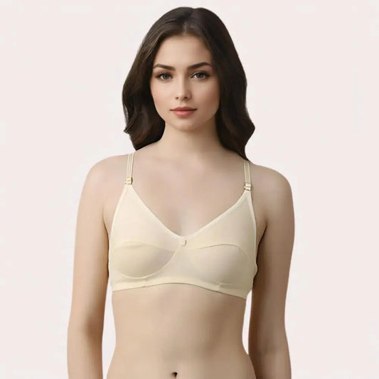 French Daina 2-Pack Beige Cotton Comfort Bra Snazzyway