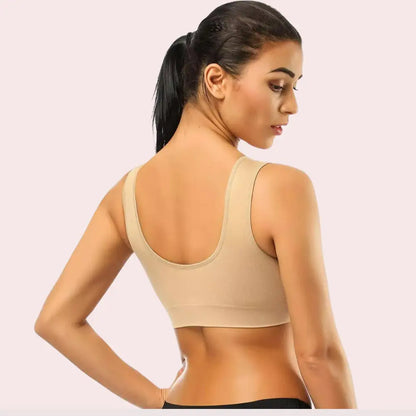Beige Women’s Ultimate Sports Bra for Yoga & Gym