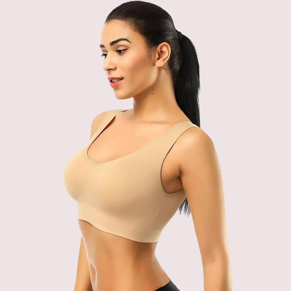 Beige Women’s Ultimate Sports Bra for Yoga & Gym