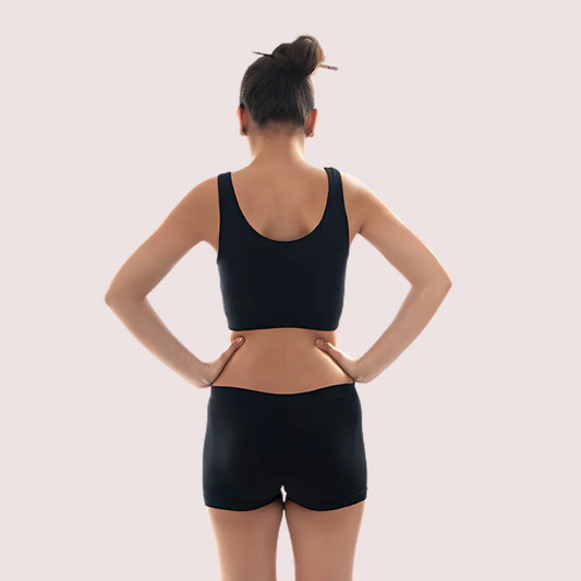 ’Black’ Seamless Sports Bra And Boyshort Set