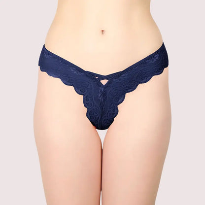 Blue Lace Design Women’s Thongs (Pack of 1)
