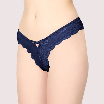 Blue Lace Design Women’s Thongs (Pack of 1)
