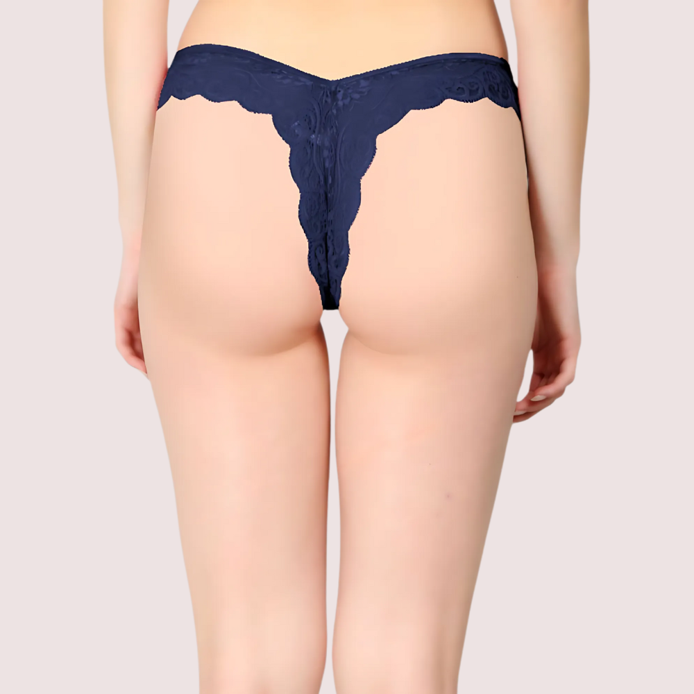 Blue Lace Design Women’s Thongs (Pack of 1)